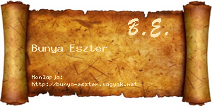 Bunya Eszter névjegykártya